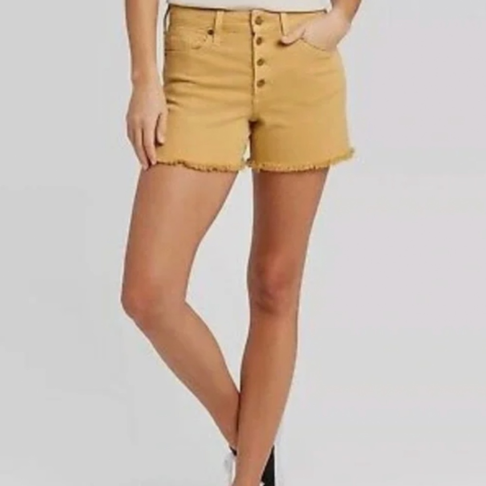 Universal Thread Mustard Yellow Cutoff Denim Shorts